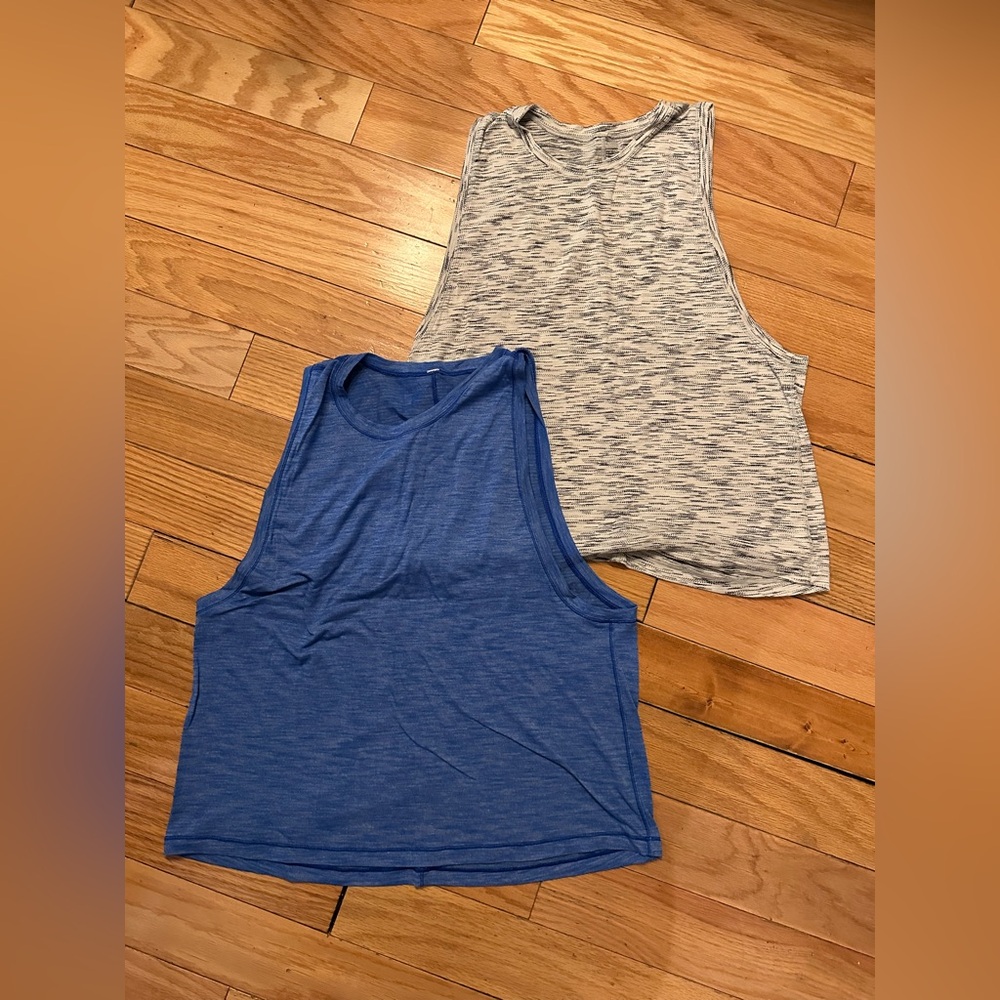 Size 10 Lululemon Cardio Squad Tank II - Blue & Heather Gray
